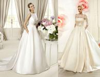 Атласные свадебные платья – сказочно красивый наряд Свадебное платье атласное с кружевным
